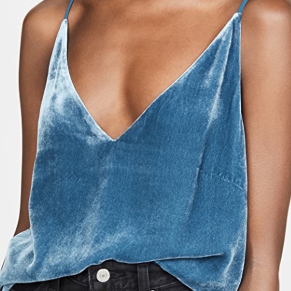 🌟HP🌟 L'AGENCE Gabriella Velvet Camisole in Cortez Blue - Picture 2 of 13
